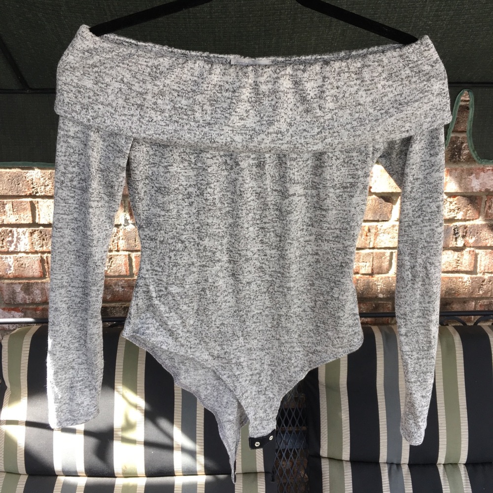 Long sleeve off the shoulder body suit